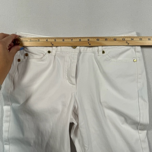 J Mclaughlin Skinny Denim Pants Womens Size 6 White Mid Rise - Picture 9 of 14